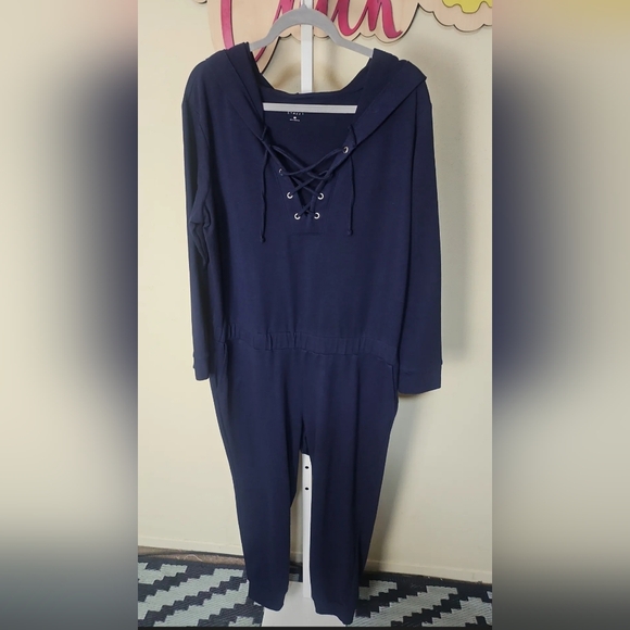NY & Co Navy Blue Sweatshirt Jumpsuit - Picture 2 of 2